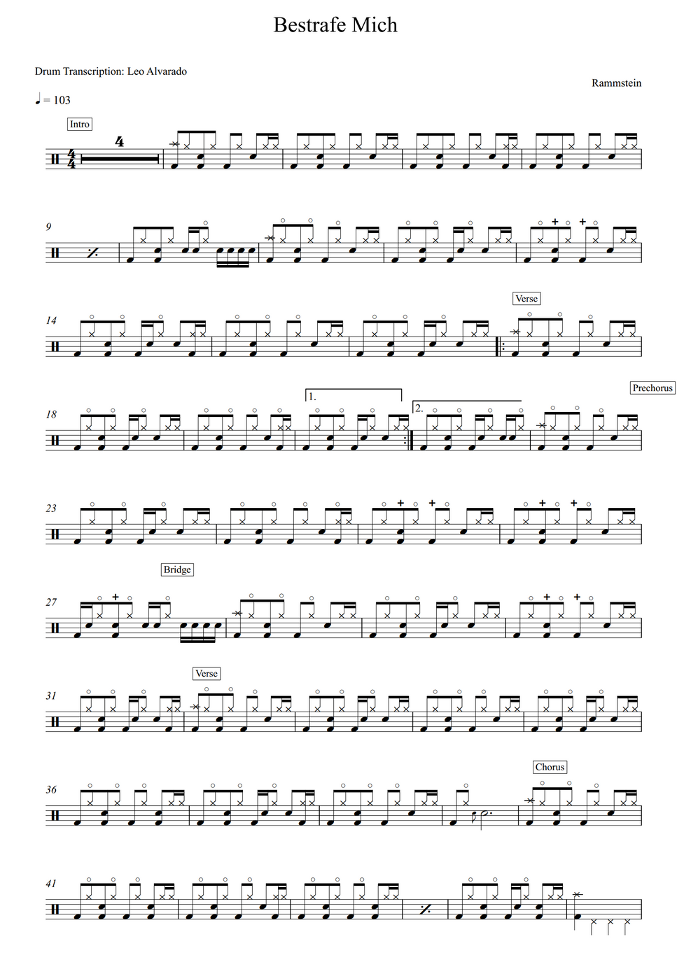 Rammstein Bestrafe Mich By Drum Transcription Leo Alvarado rammstein-bestrafe-mich-by-drum-transcription-leo-alvarado