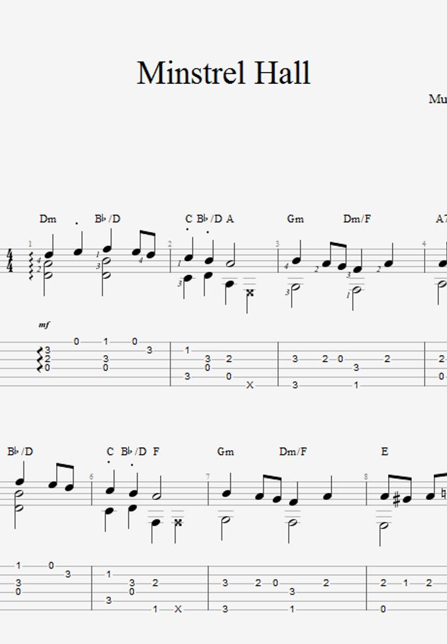 Blackmore's Night Minstrel Hall by Marina Mirakova tab Sheet Music