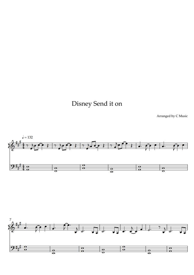 Disney Stars - Send It On (Easy Version) by C Music