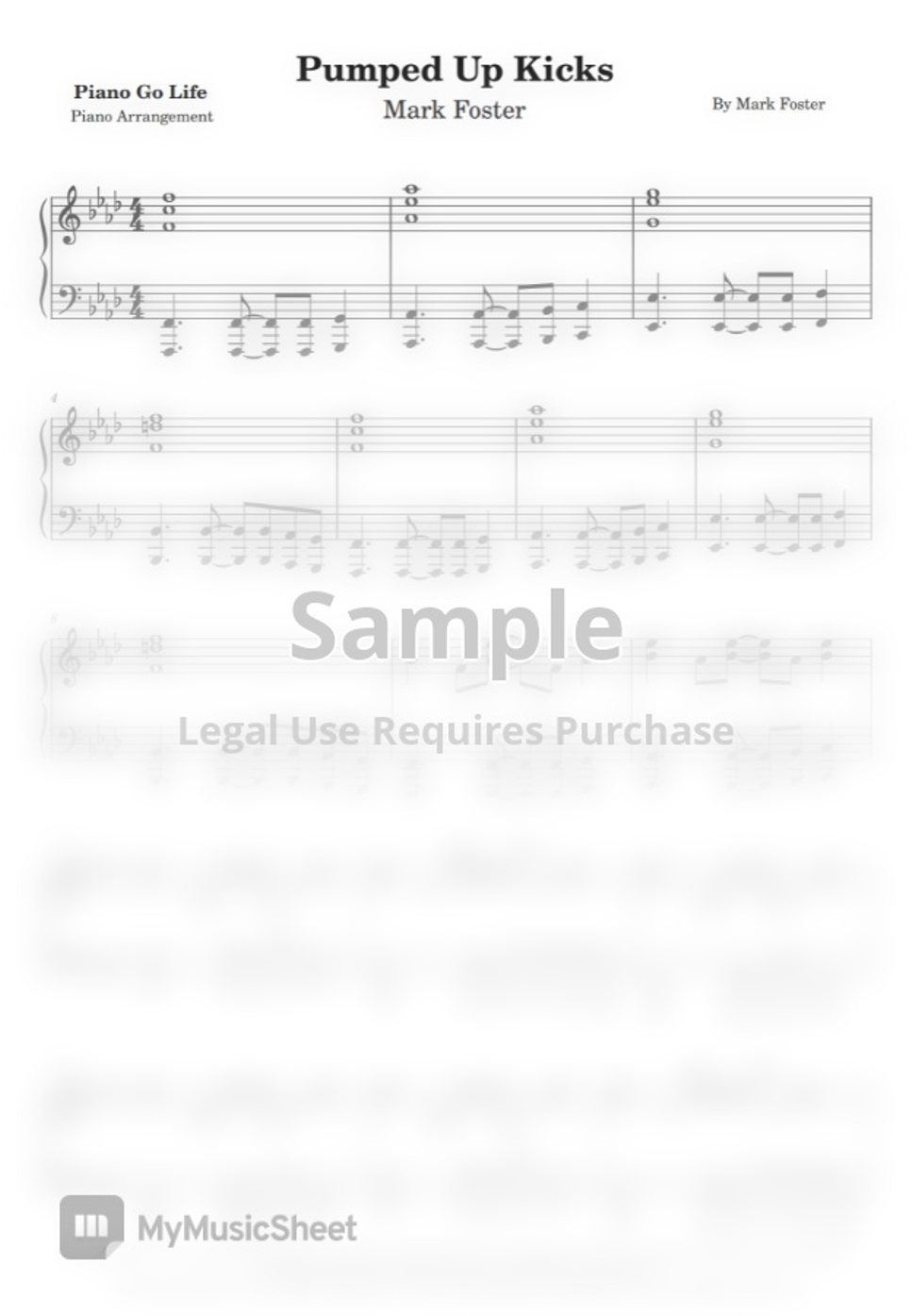 Foster The People Pumped Up Kicks Text Deutsch Foster The People - Pumped Up Kicks by Piano Go Life Lembar Musik
