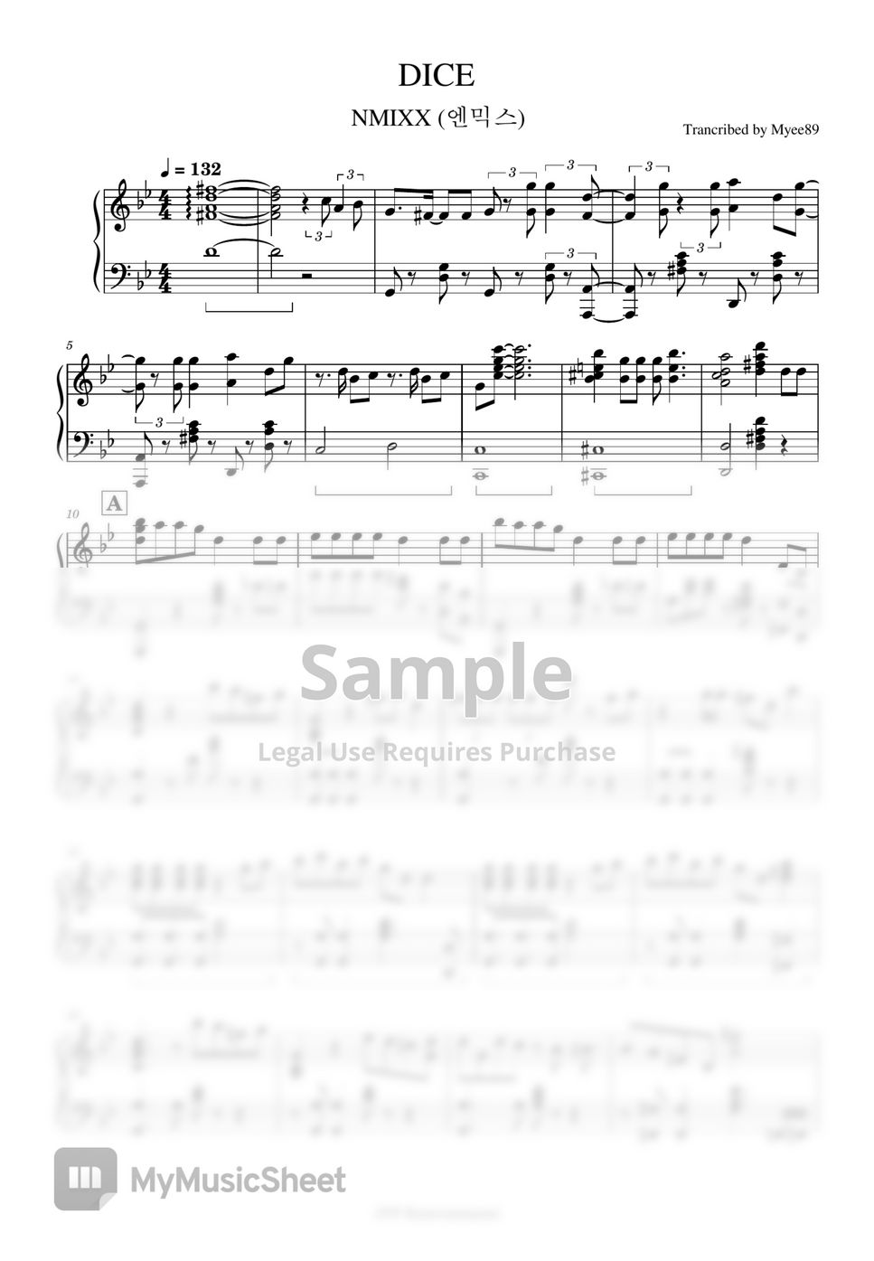 NMIXX (엔믹스) DICE Sheet by Myee89