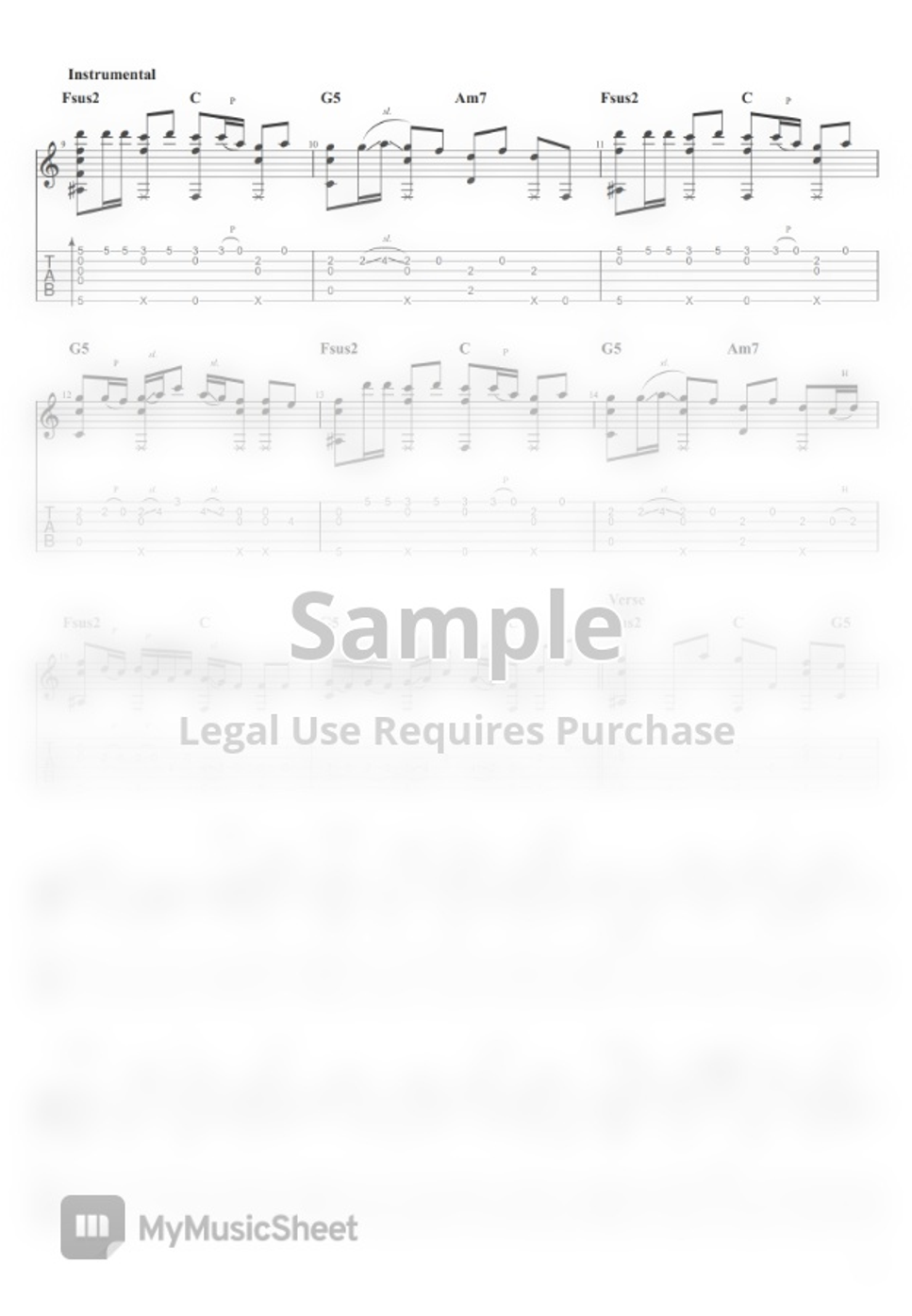 Yorushika Cloudless (Tada Kimi ni Hare) (Fingerstyle) TAB by Steve Hansen