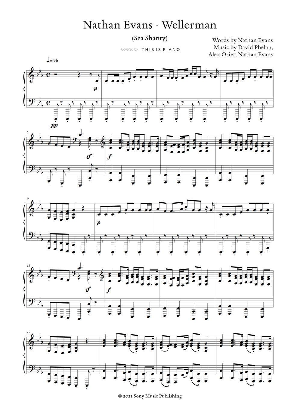 The Wellerman Sea Shanty SAB And Piano By Traditional New Zealand 