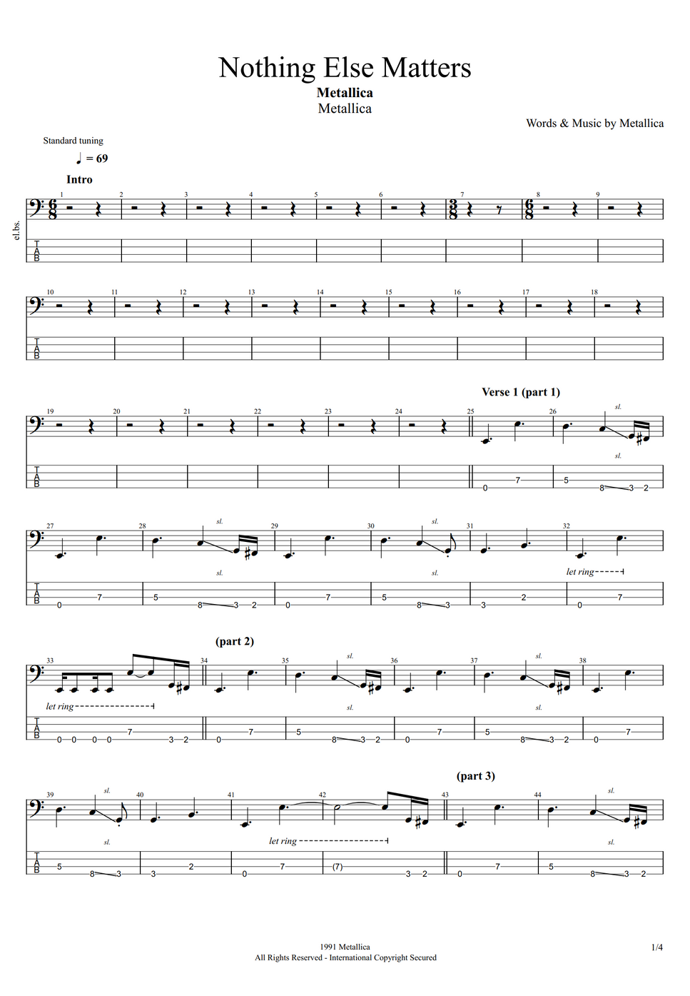 Metallica nothing else matters by paul del bello nuty