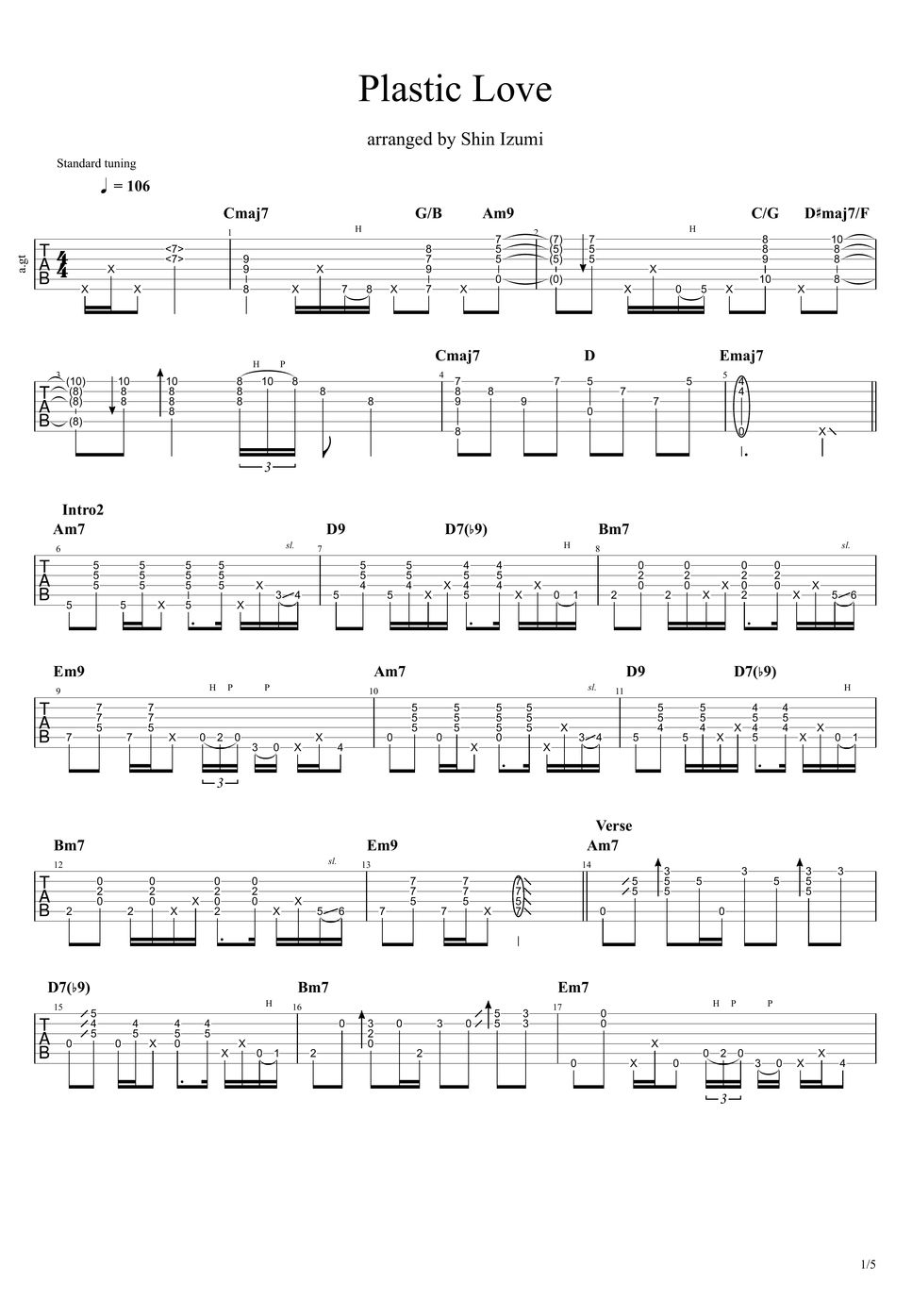 Mariya Takeuchi Plastic Love TAB by Shin Izumi