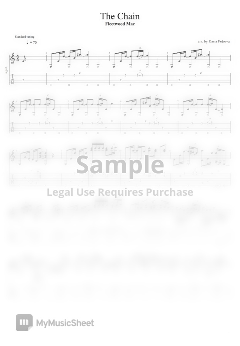 Fleetwood Mac The Chain (Fingerstyle Guitar Arrangement, Standard