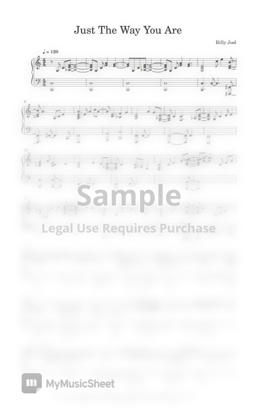 Billy joel just the way you are by piano go life partitura