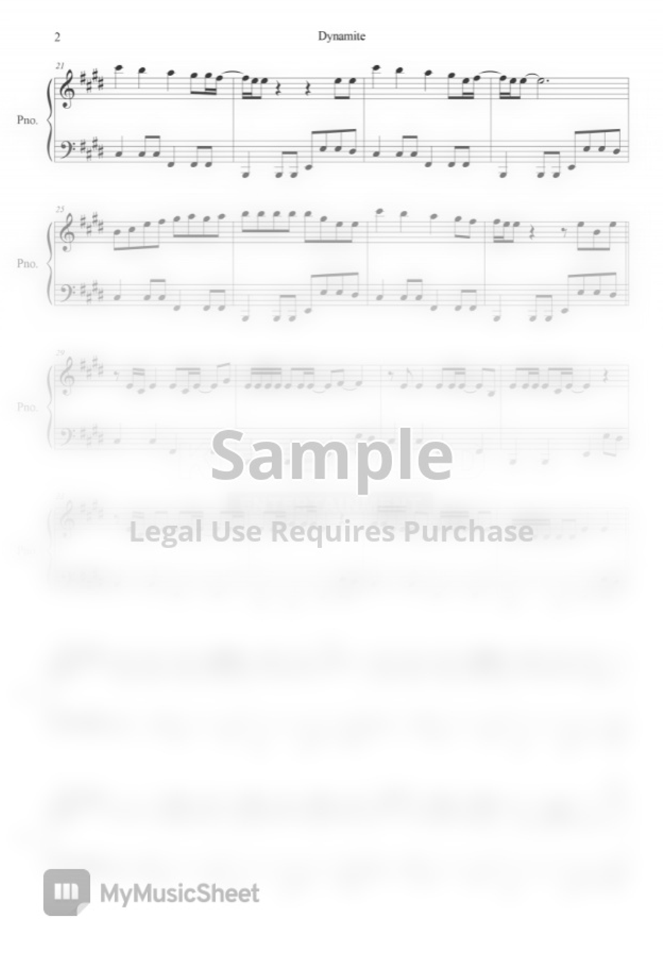 bts-dynamite-by-keyboard-entertainment-notenblatt