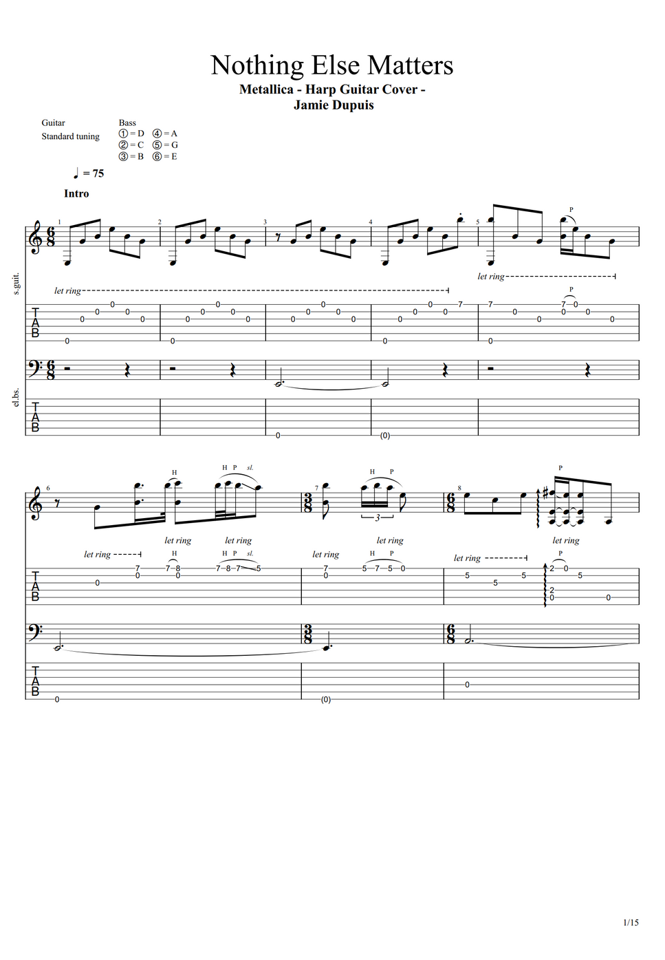 Metallica Nothing Else Matters TAB by Ivan