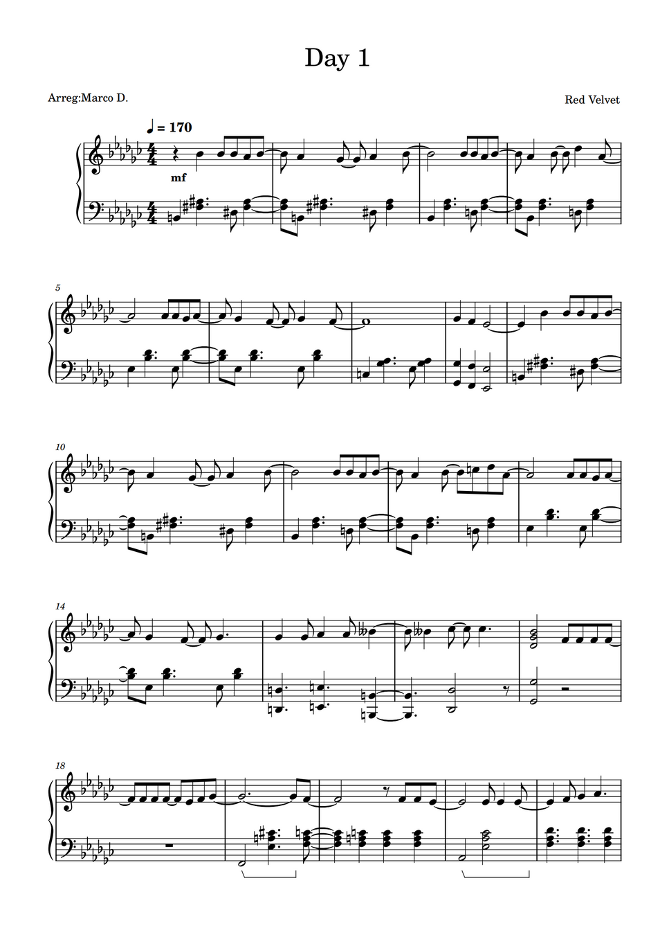 Red Velvet Day 1 by Marco D. Sheet