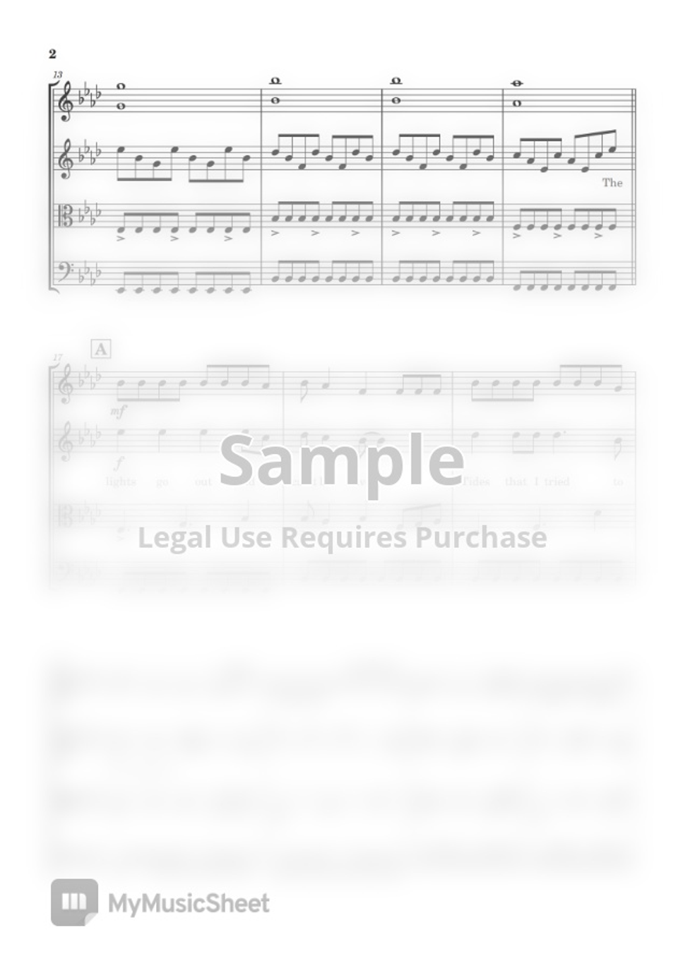 Coldplay Clocks (String quartet) by Thec P Partition musicale