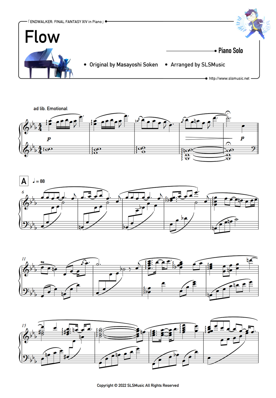Final Fantasy XIV Flow (Masayoshi Soken) by SLSMusic Sheet