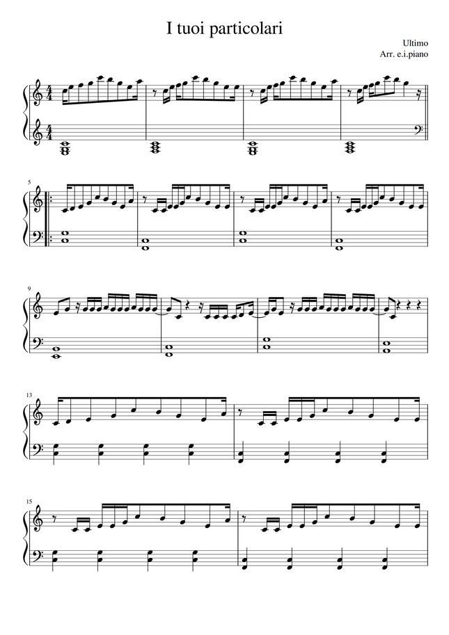 Ultimo I tuoi particolari by e.i.piano Sheet Ultimo I tuoi particolari by e.i.piano Sheet