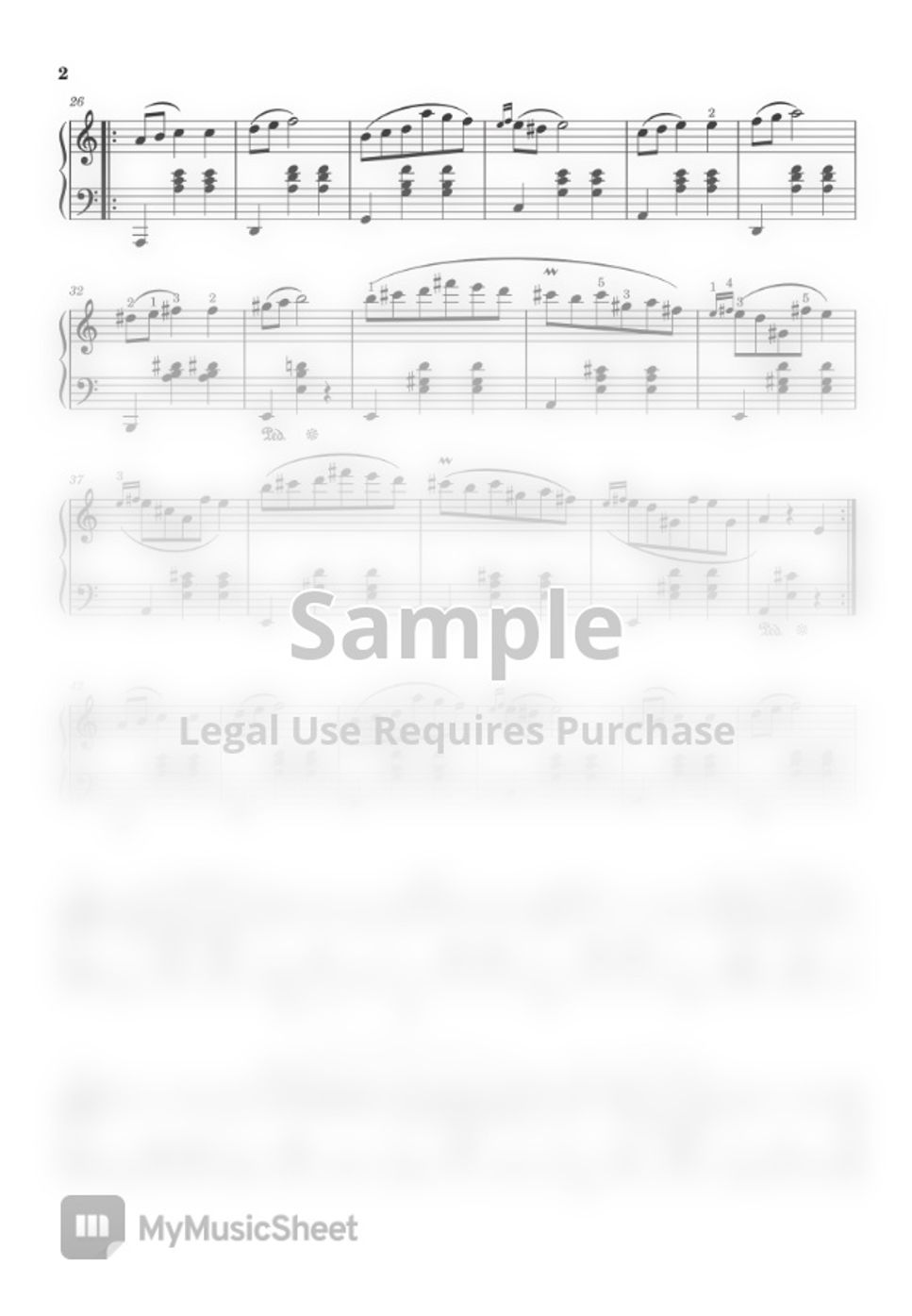 Frederic Chopin Waltz in A minor (B. 150) نوتة by EasyPianoTutorials