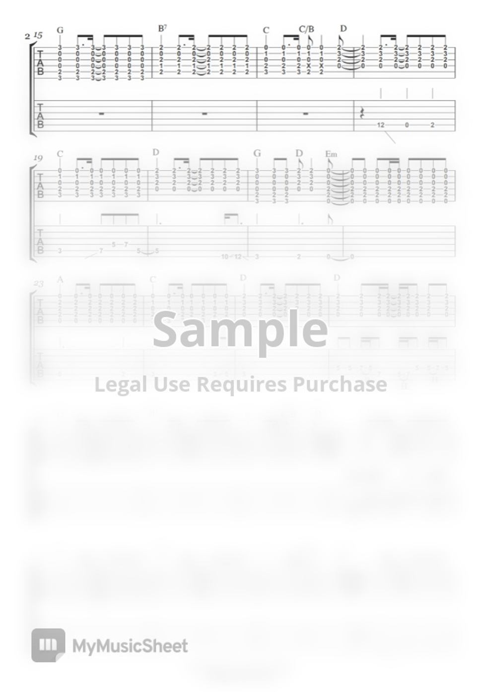 Oasis Stand By Me (Guitar TAB (Rhythm&Lead)) by Learning Guitar Sheet