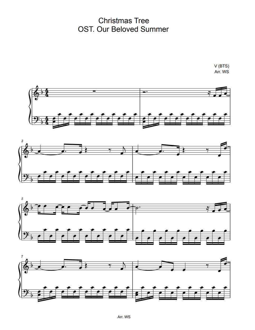 V Christmas Tree by WS Piano 曲谱