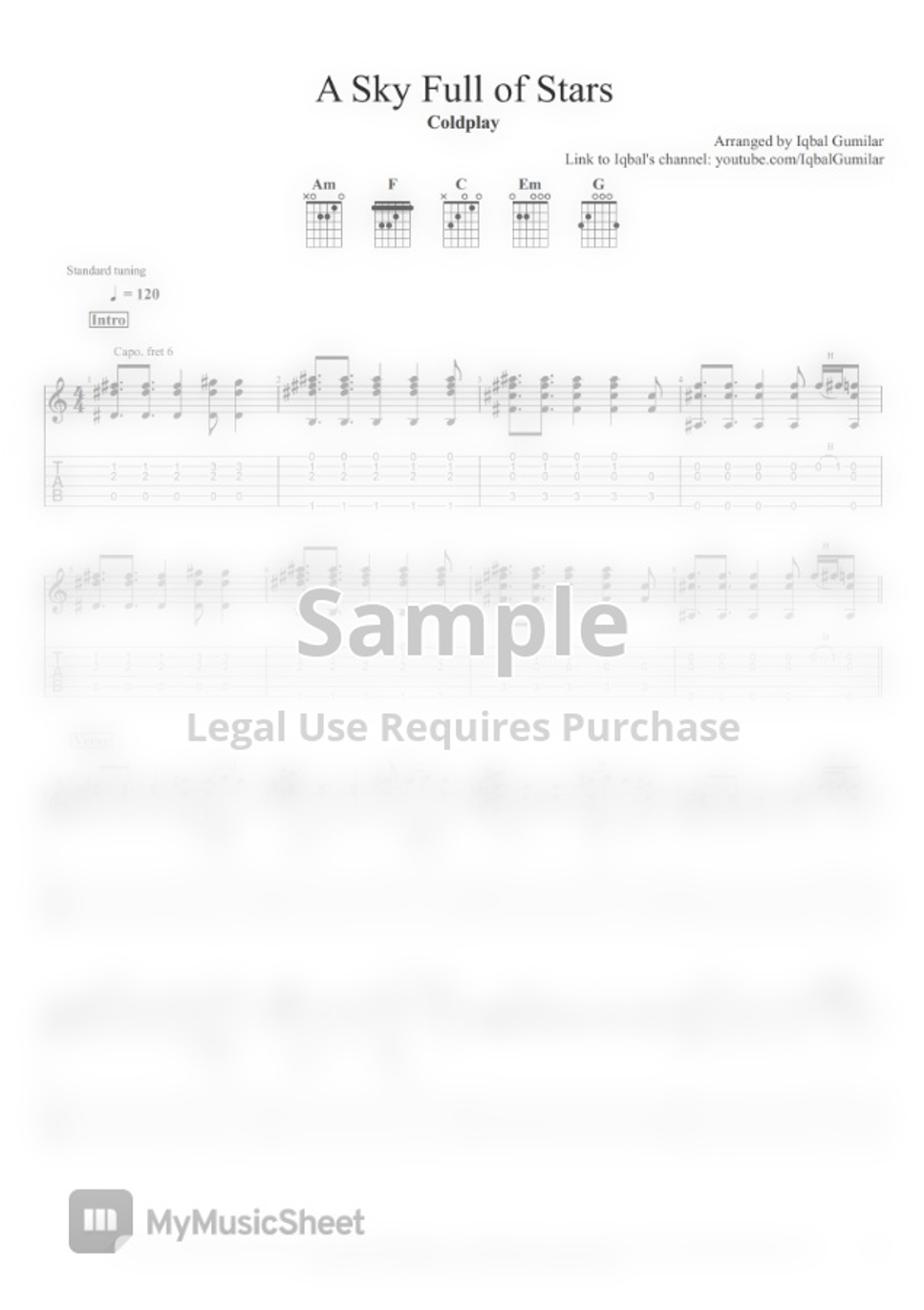 Coldplay A Sky Full of Stars by Iqbal Gumilar แผ่น