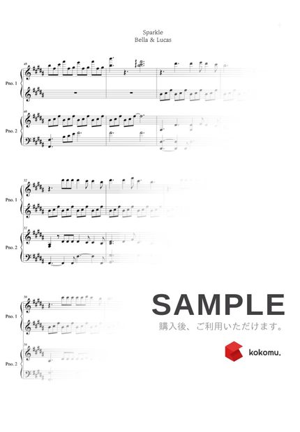 楽譜 Radwimps スパークル 連弾 君の名は By Bella Lucas