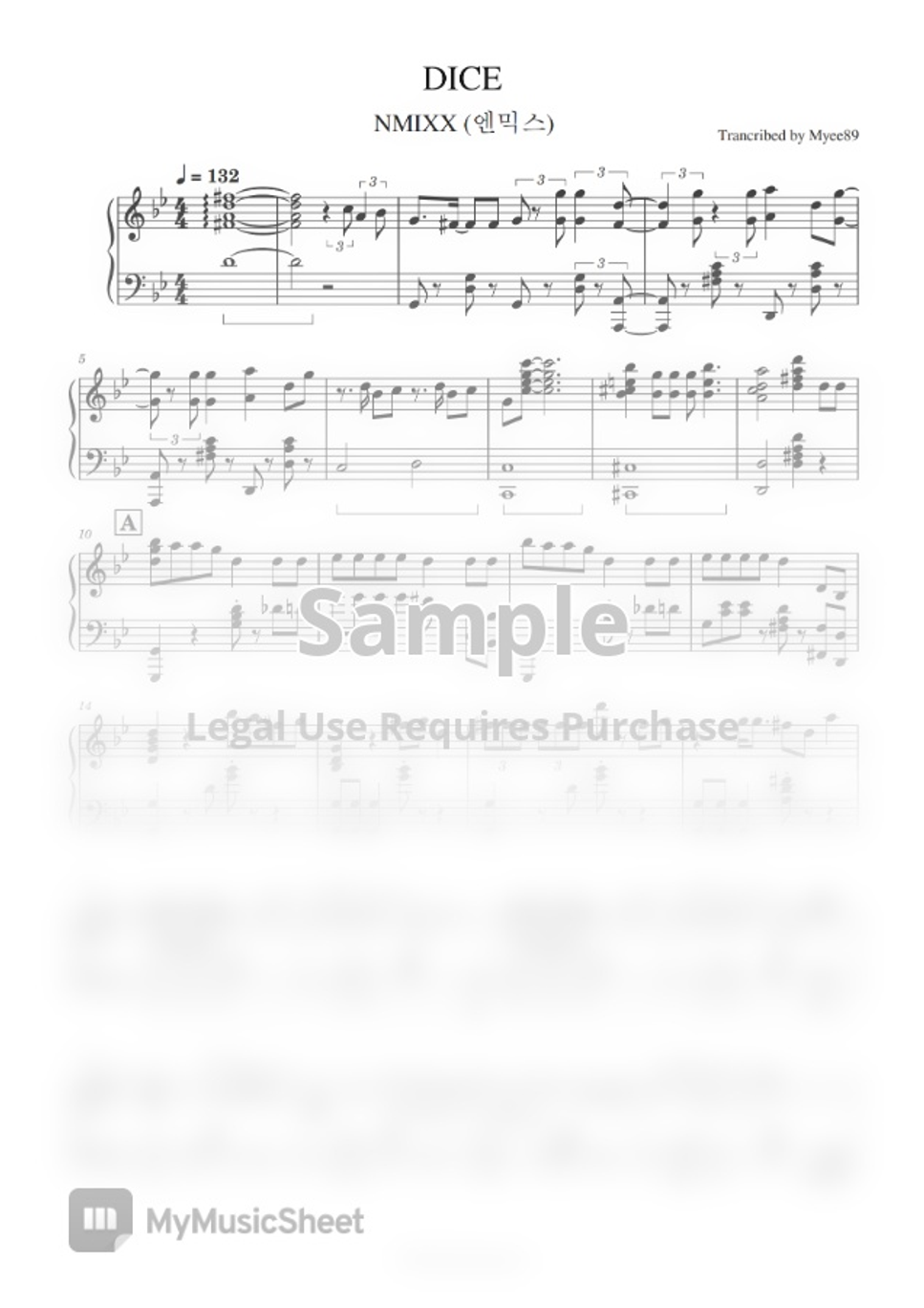 NMIXX (엔믹스) DICE by Myee89 Sheet