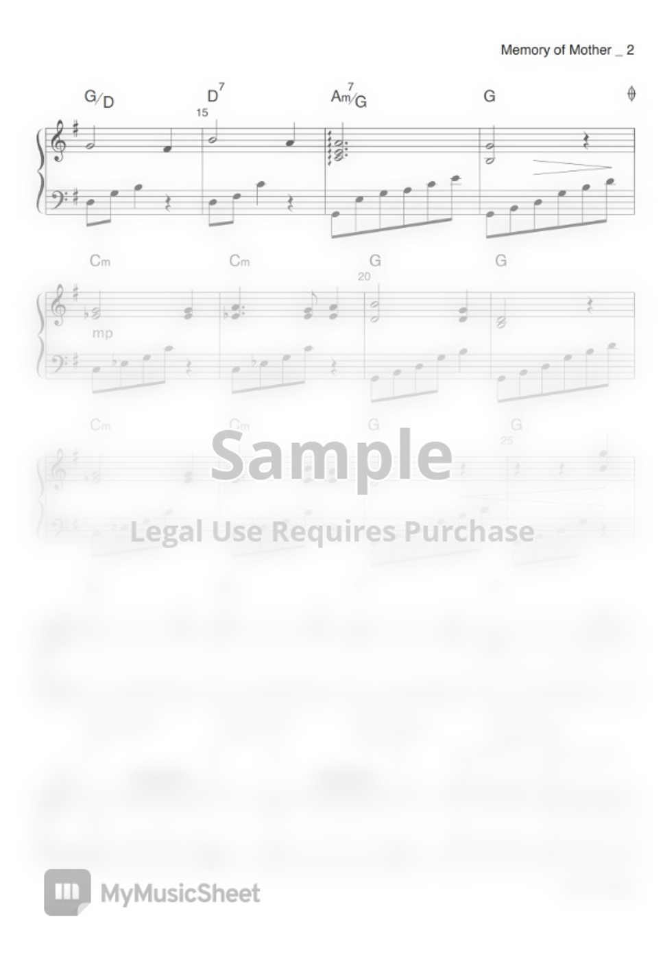 A Little Snow Fairy Sugar OST Memory of Mother Lembar Musik by Mint Nine