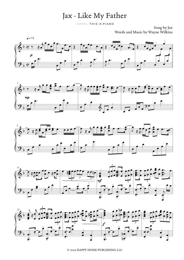 Jax Like My Father by THIS IS PIANO楽譜