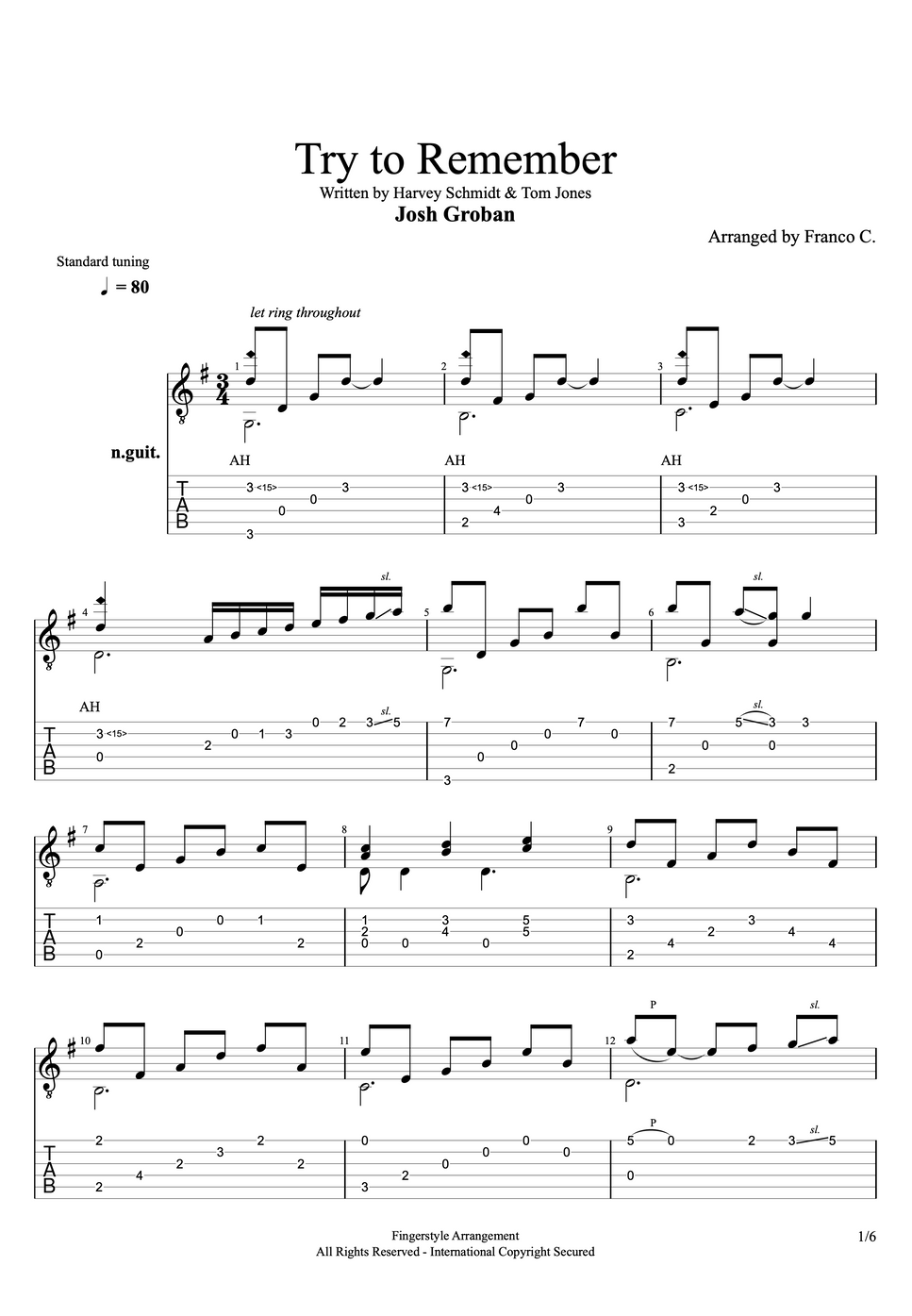 josh-groban-try-to-remember-fingerstyle-by-franco-c