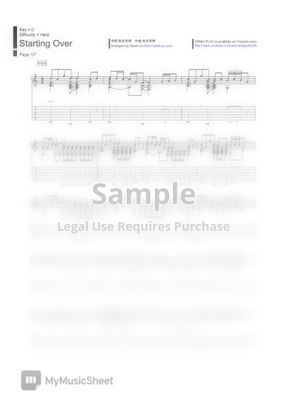 Mr Children Starting Over By Naoki Jo Sheet Music
