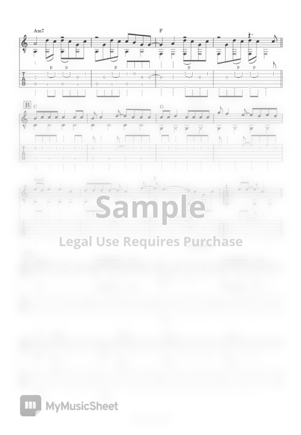 Taylor Swift Love Story (Fingerstyle) by Yuta Ueno Tab + 1staff Hoja