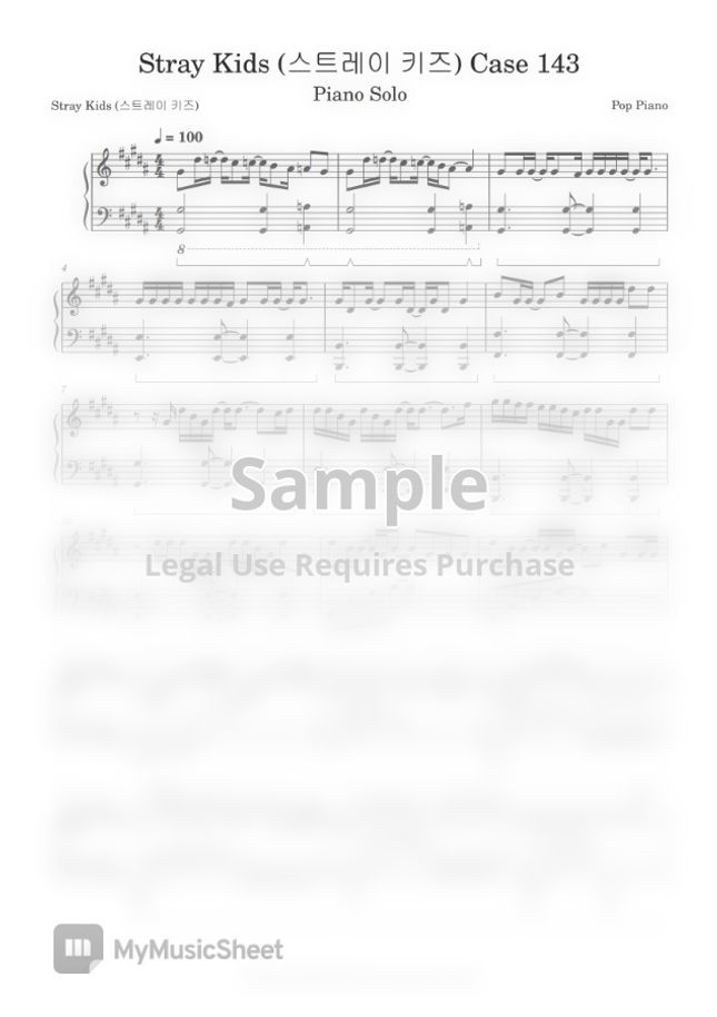 Stray kids case 143 by pop piano sheet