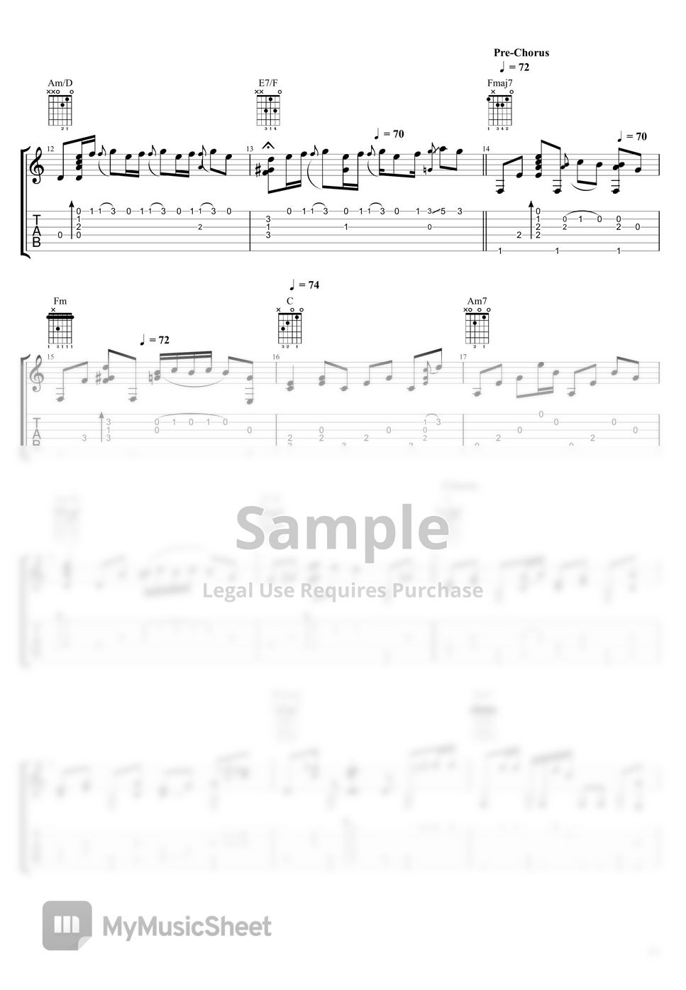 Joji Fingerstyle Guitar Die For You TAB by Acoustic