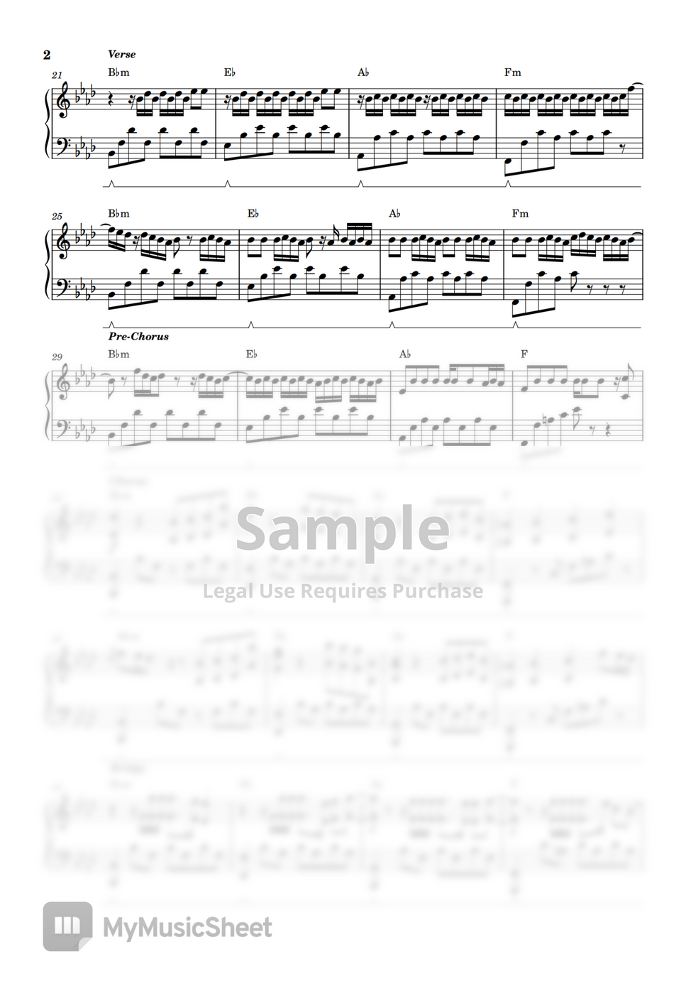 SZA Kill Bill (PIANO SHEET) by John Rod Dondoyano 曲谱