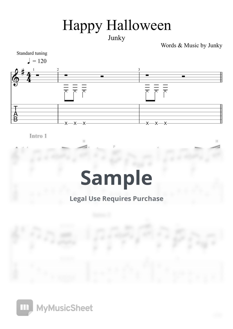 Junky Happy Halloween (Fingerstyle) Sheets by u3danchou