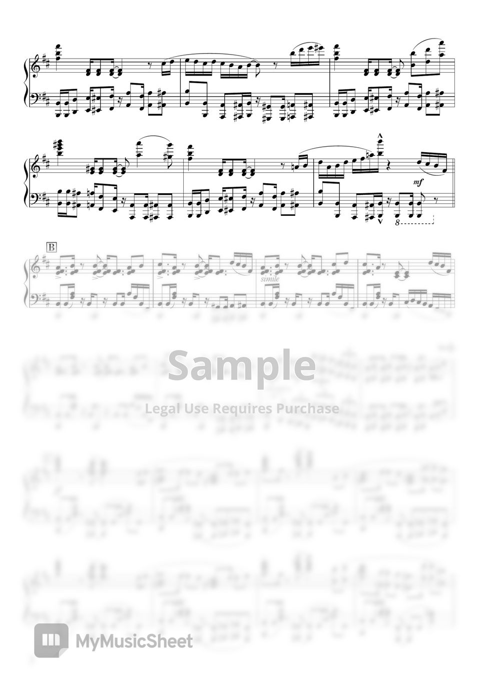 JoJo's Bizarre Adventure Golden Wind OST:Giorno's theme Sheet music for  Piano (Solo)