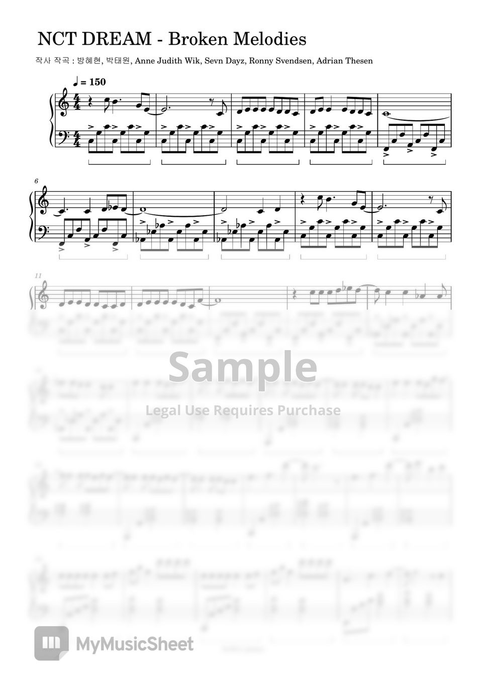 NCT DREAM - Broken Melodies Sheets by bvibvi piano