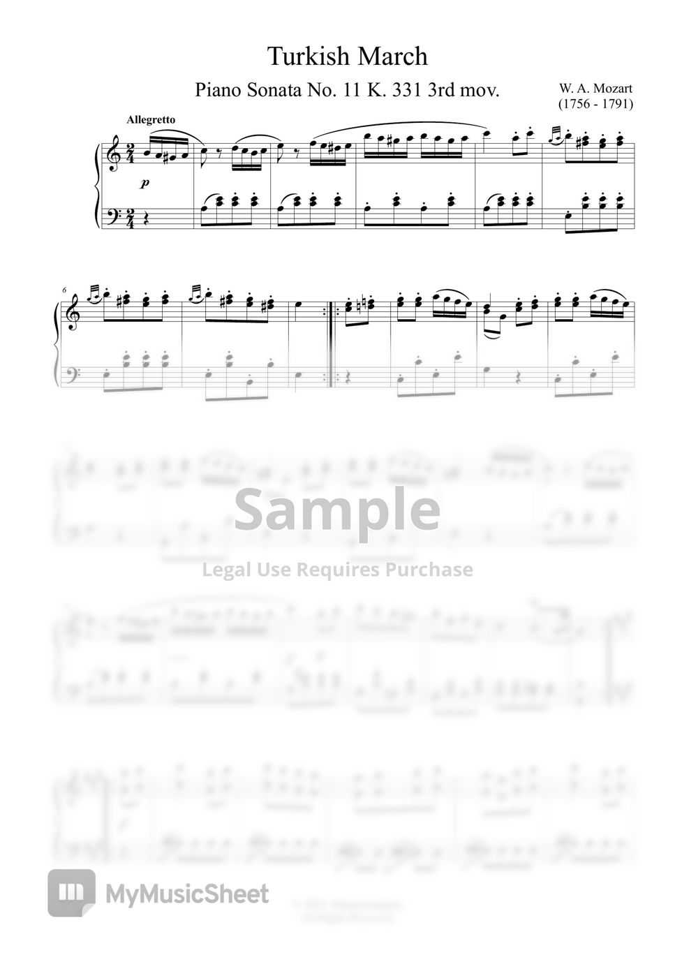 W. A. Mozart - Turkish March (Piano Sonata No. 11)