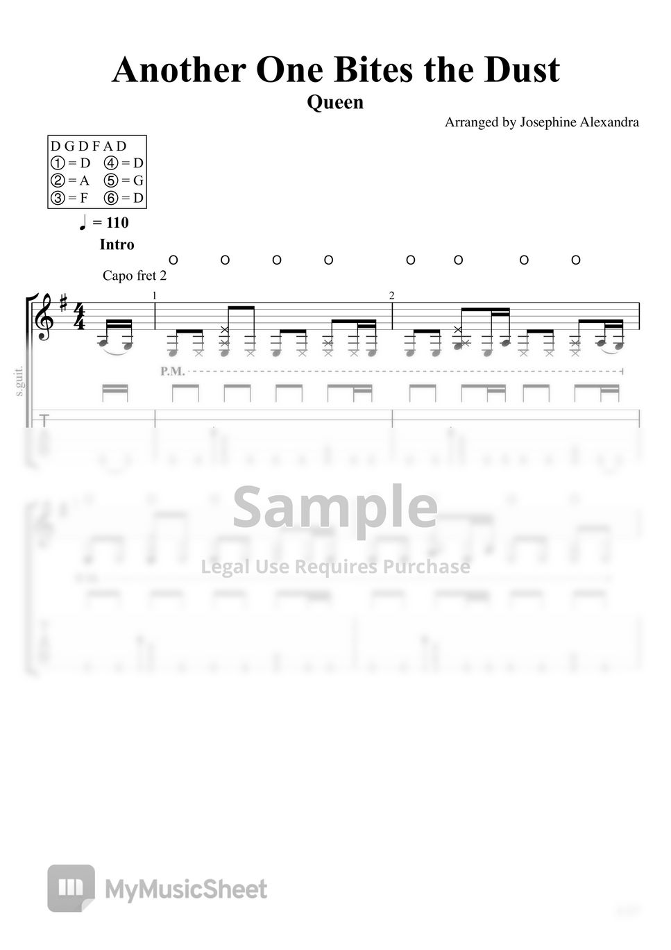 Another One Bites The Dust - Queen - Drum Sheet Music
