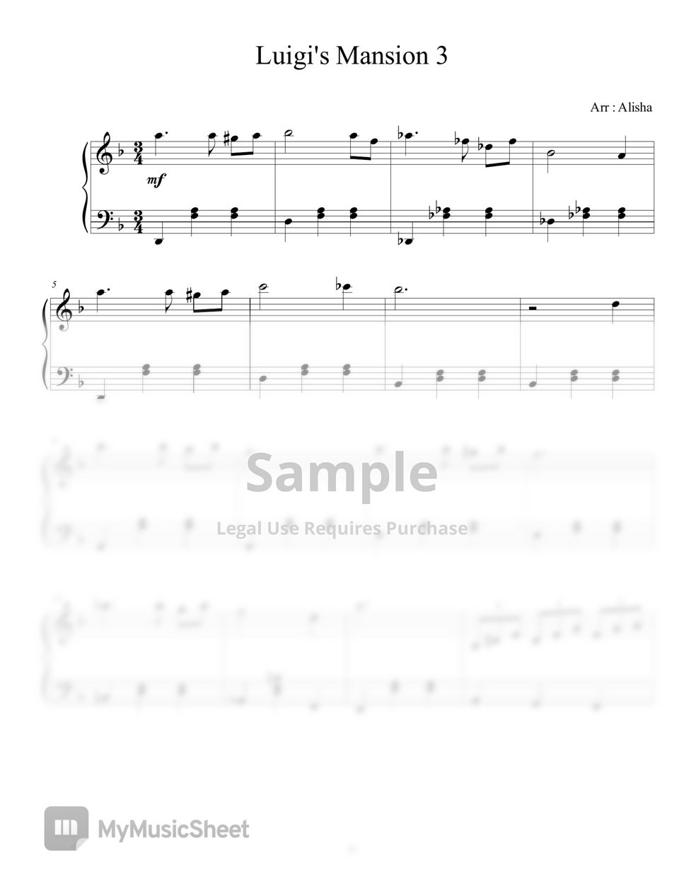 Chad York - Luigi's Mansion 3 Main Theme Sheets by Alisha