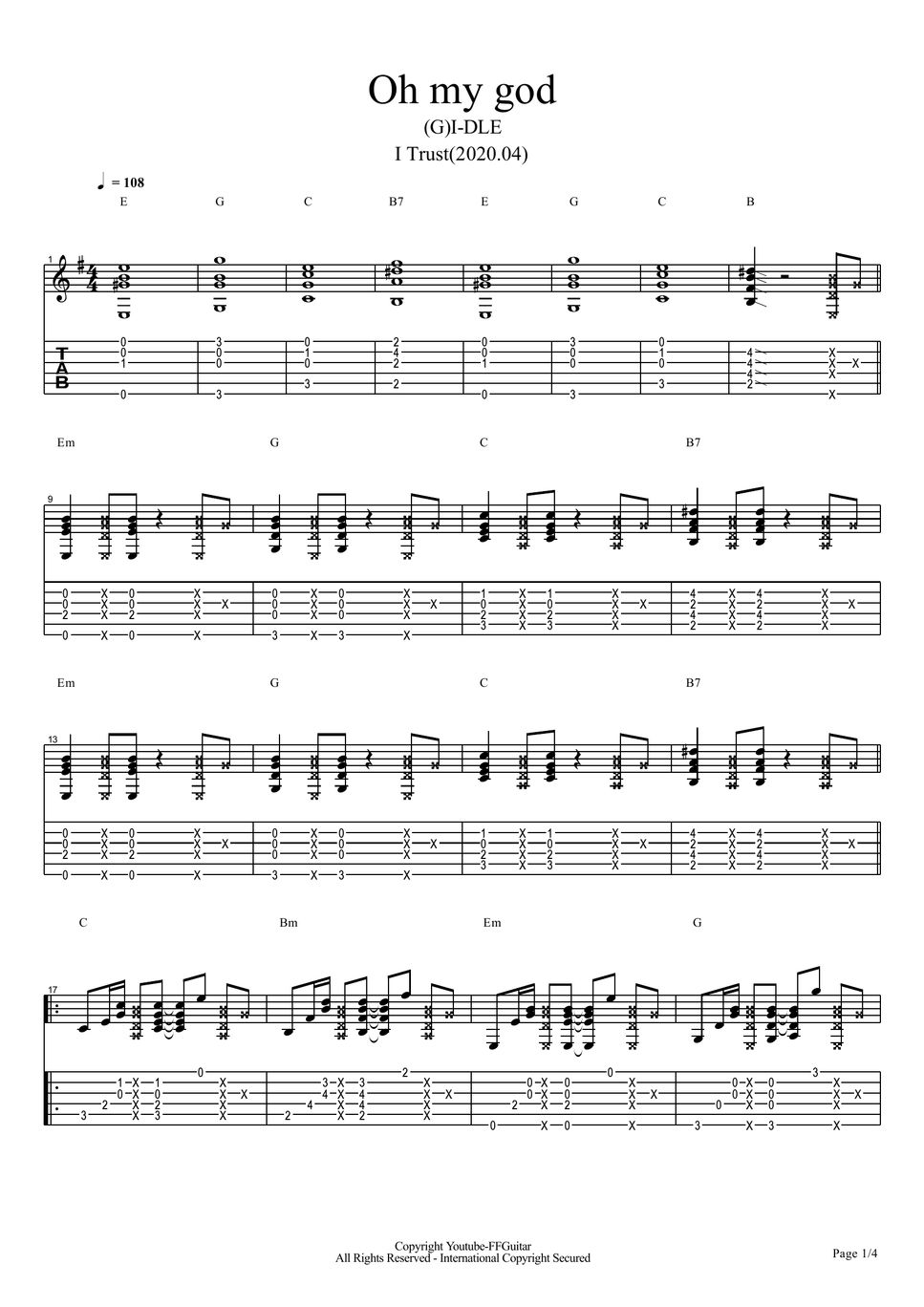 g-i-dle-oh-my-god-guitar-cover-sheets-by-ffguitar