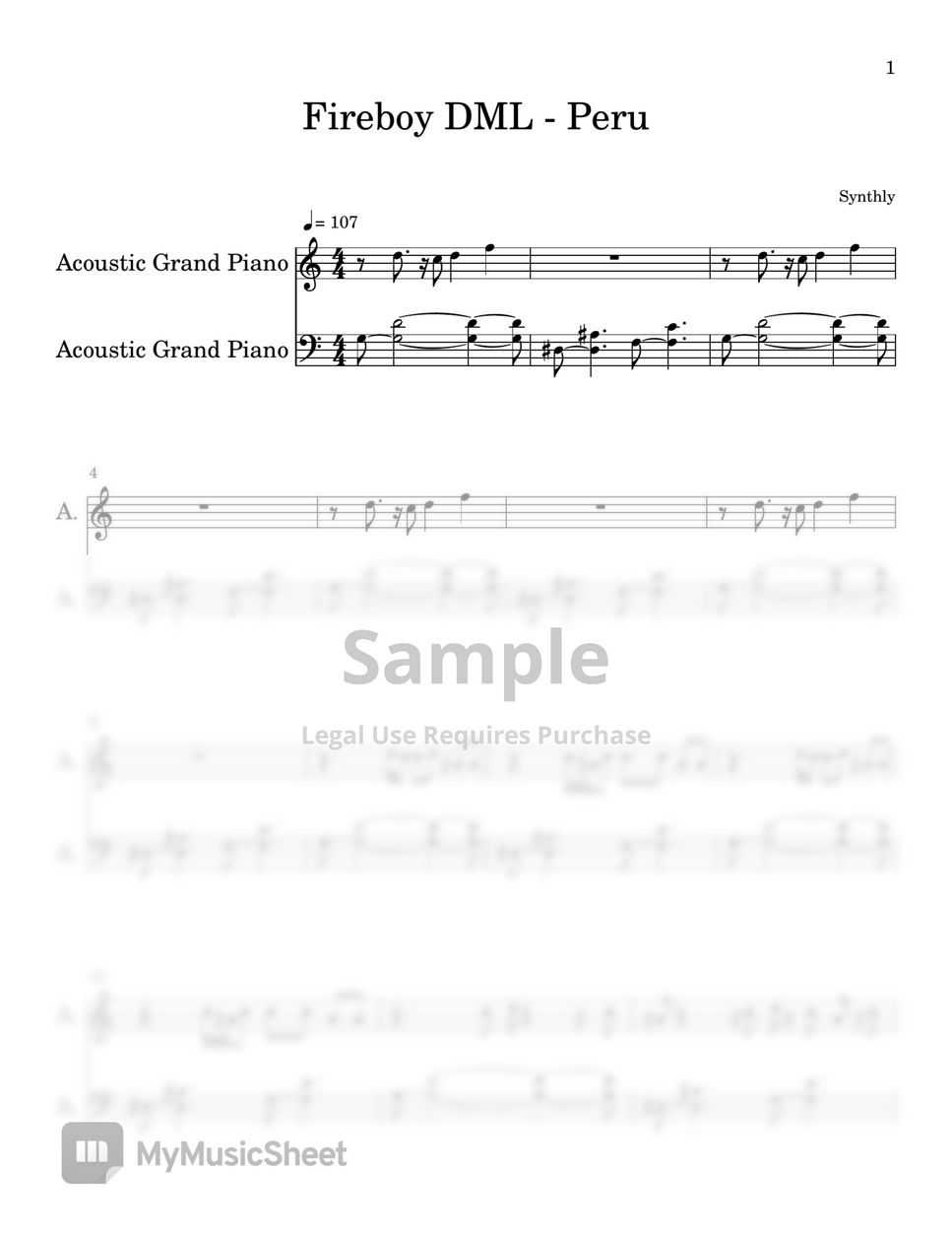 fireboy-dml-peru-easy-piano-sheet-sheets-by-synthly