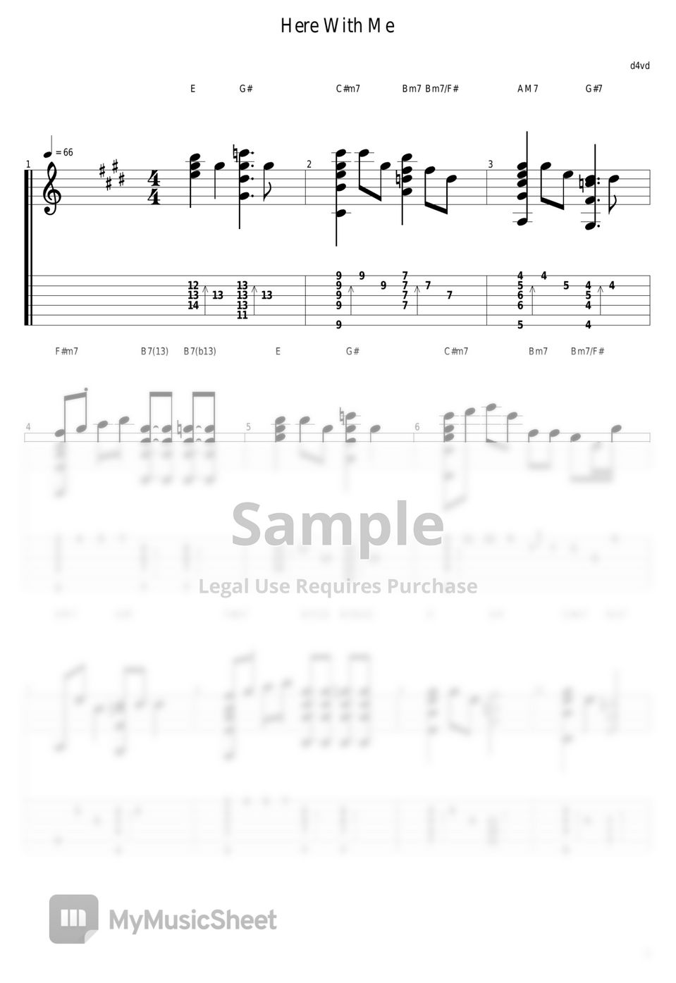 d4vd - Here With Me sheet music for piano download