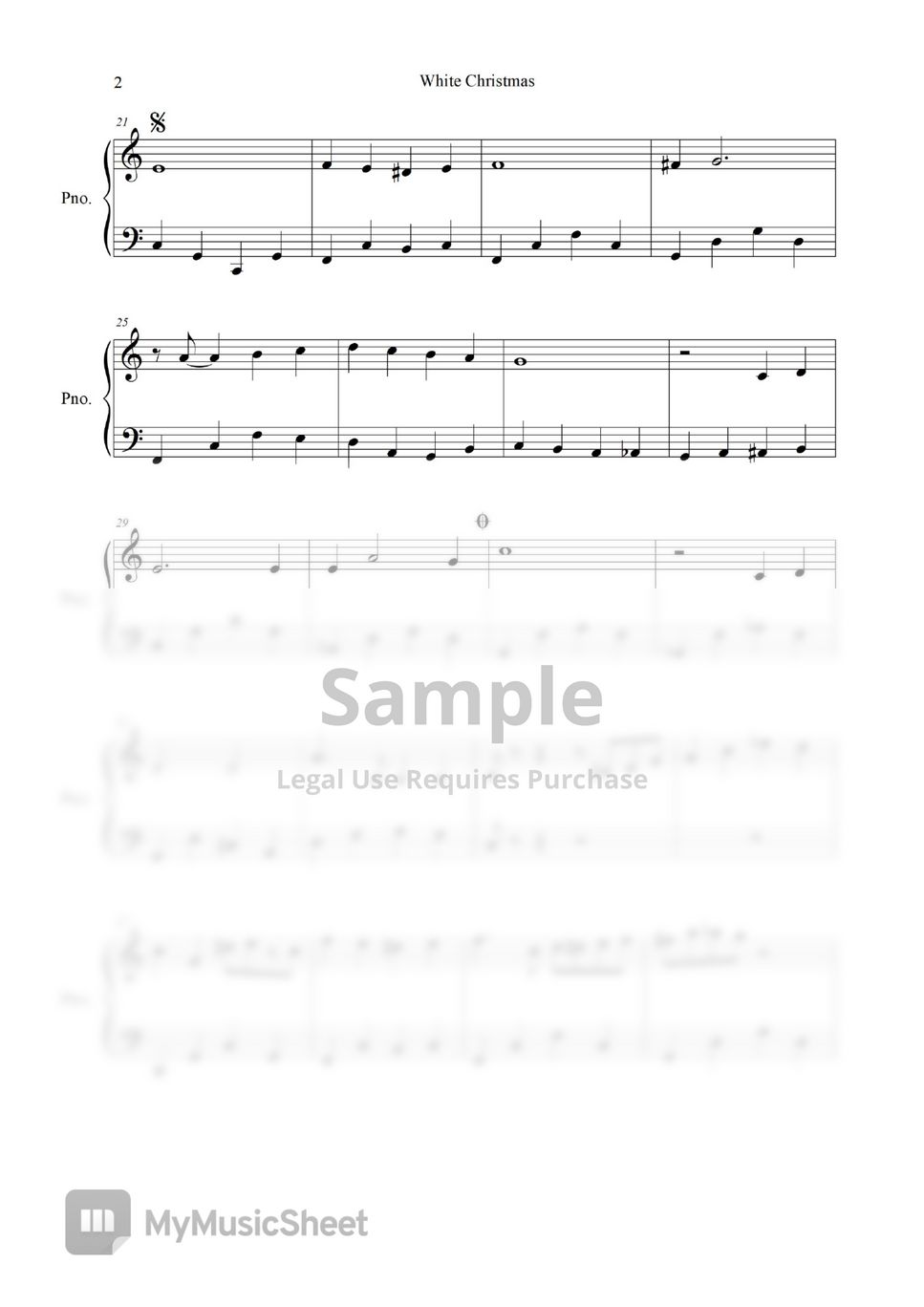 Bing Crosby White Christmas (Jazz EASY Piano) Sheets by freestyle pianoman