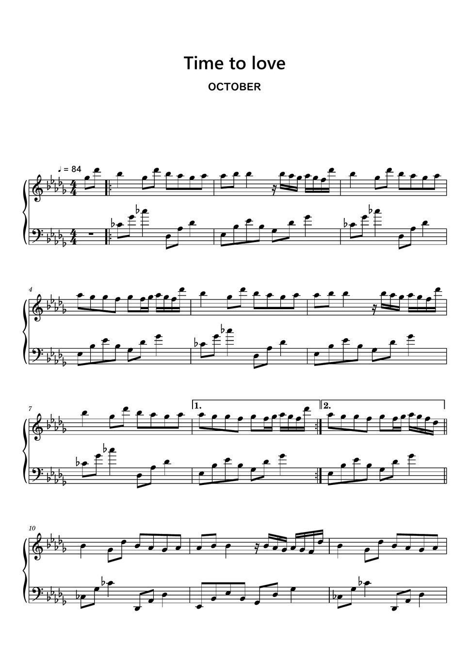 악토버 (OCTOBER) Time to love (Sheet Music, MIDI,) Hoja by sayu