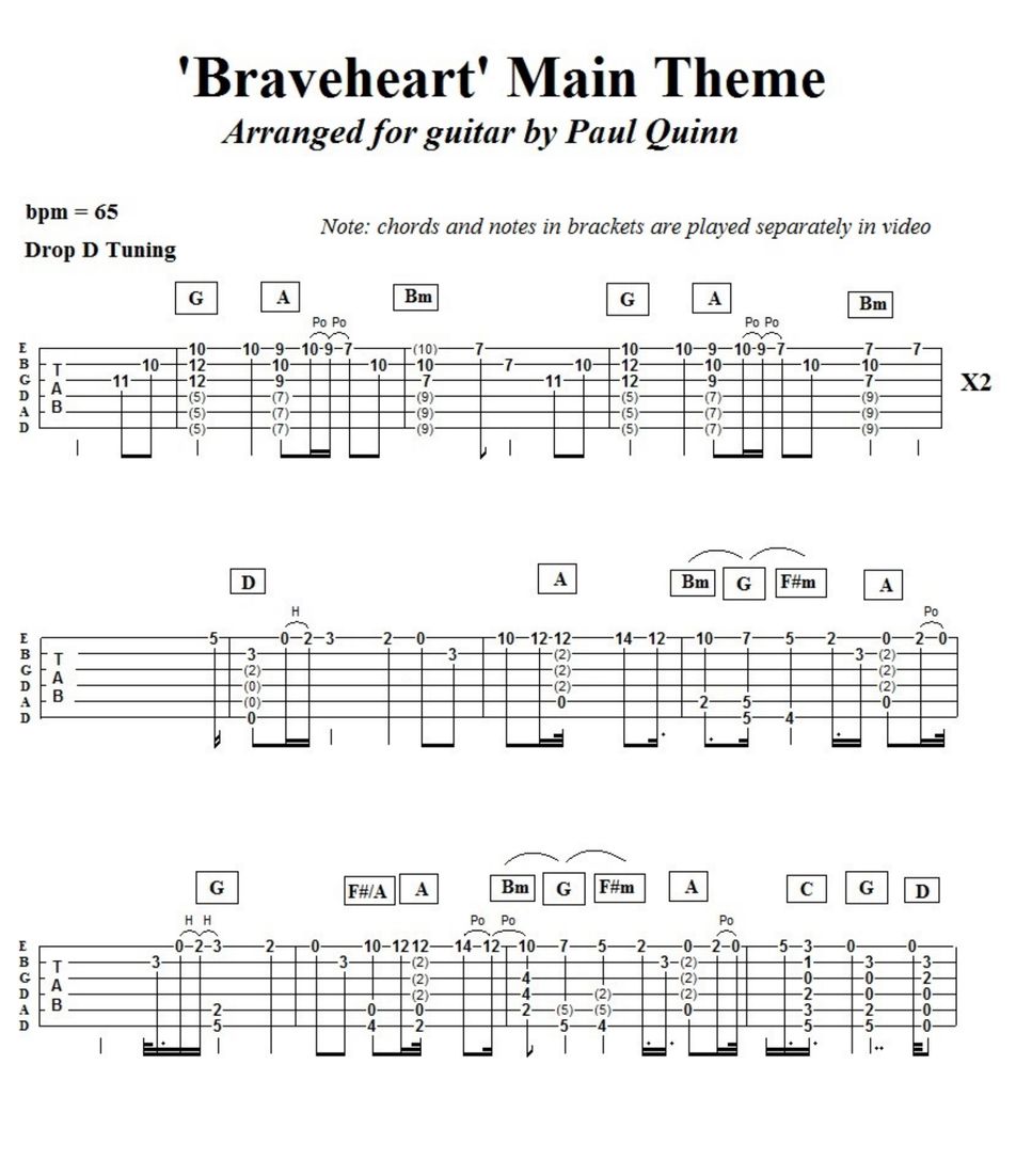 braveheart-main-theme-acoustic-instrumental-sheet