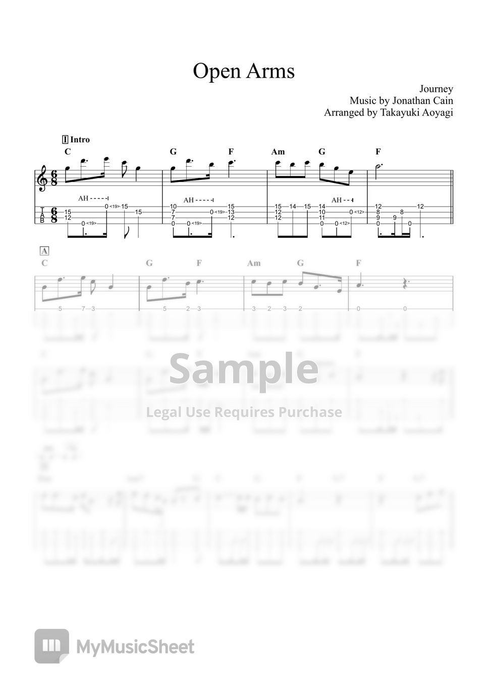 Journey Open Arms Tab + 1staff by Takayuki Aoyagi