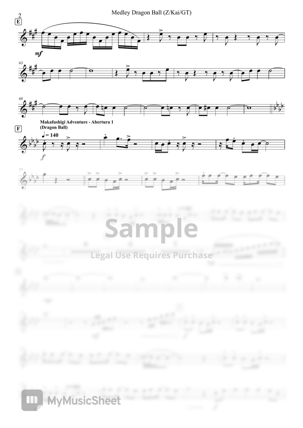 Dragon Ball GT Opening 1 Sheet music for Flute (Solo)