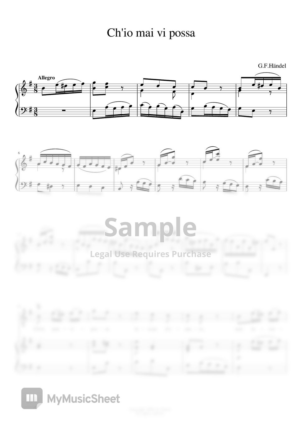 G.F.Händel - Ch'io mai vi possa (Emin) by noten(노튼)
