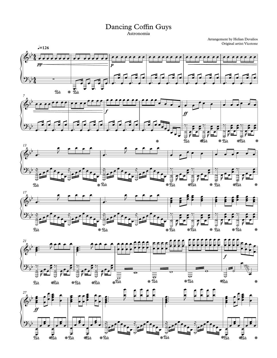 Vicetone & Tony Igy - Astronomia Sheets by Helian game piano
