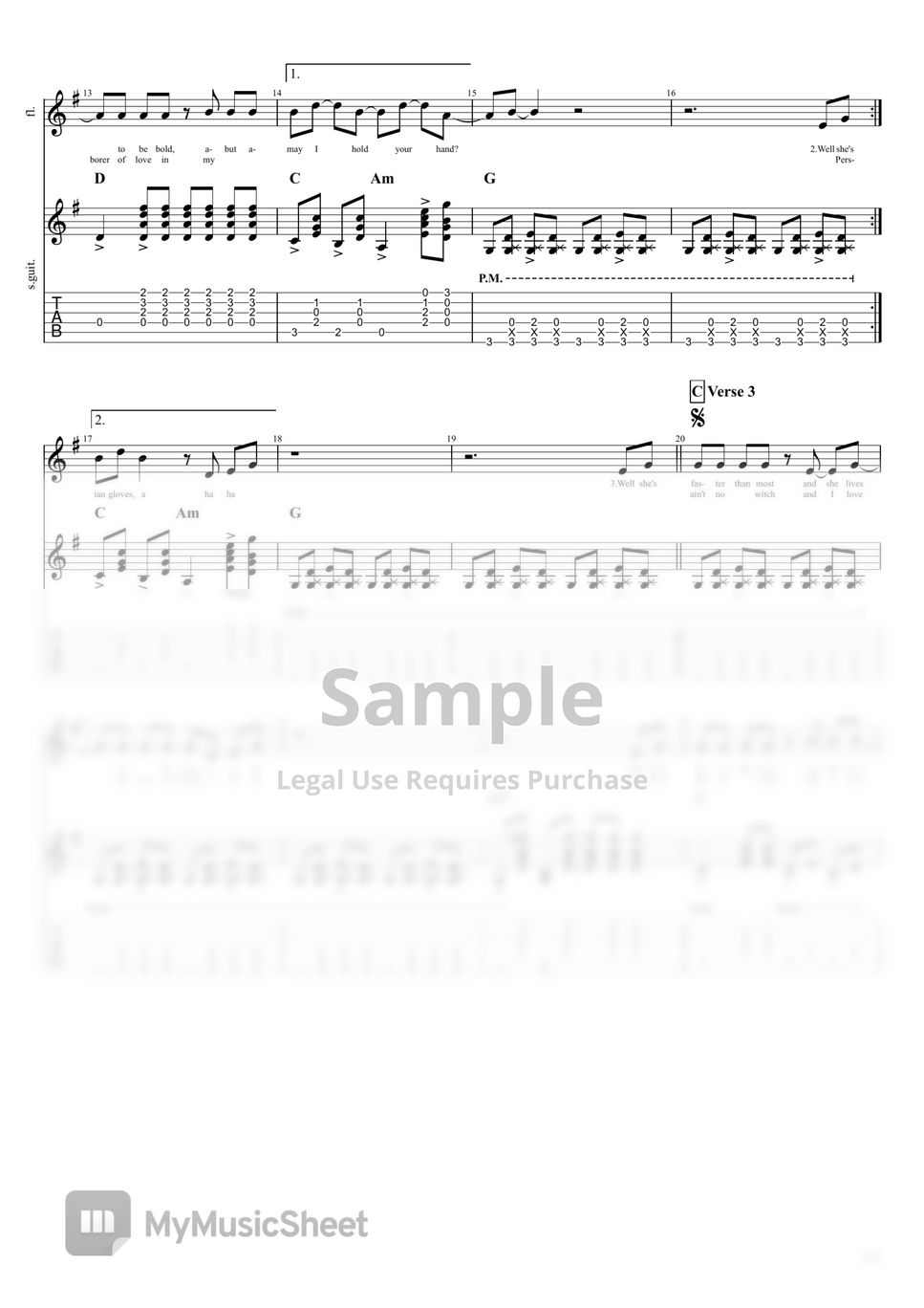 t-rex-hot-love-how-to-play-alone-sheets-by-easy-musical-score-tab