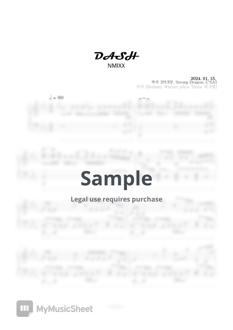 NMIXX DASH Sheet Music By Boknowa
