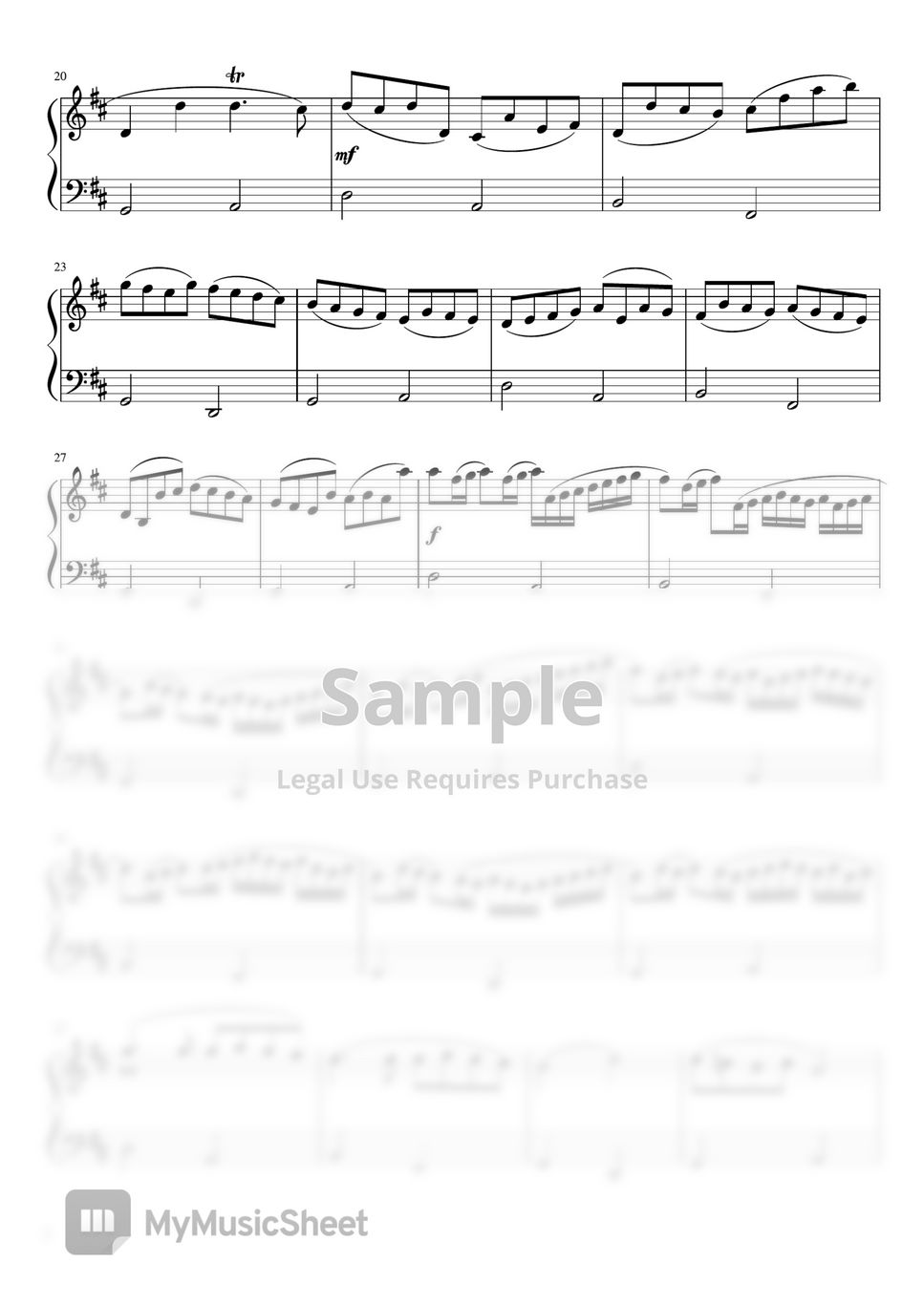 J.Pachelbel - Canon (Ddur・Piano solo・beginner) Sheet by pfkaori